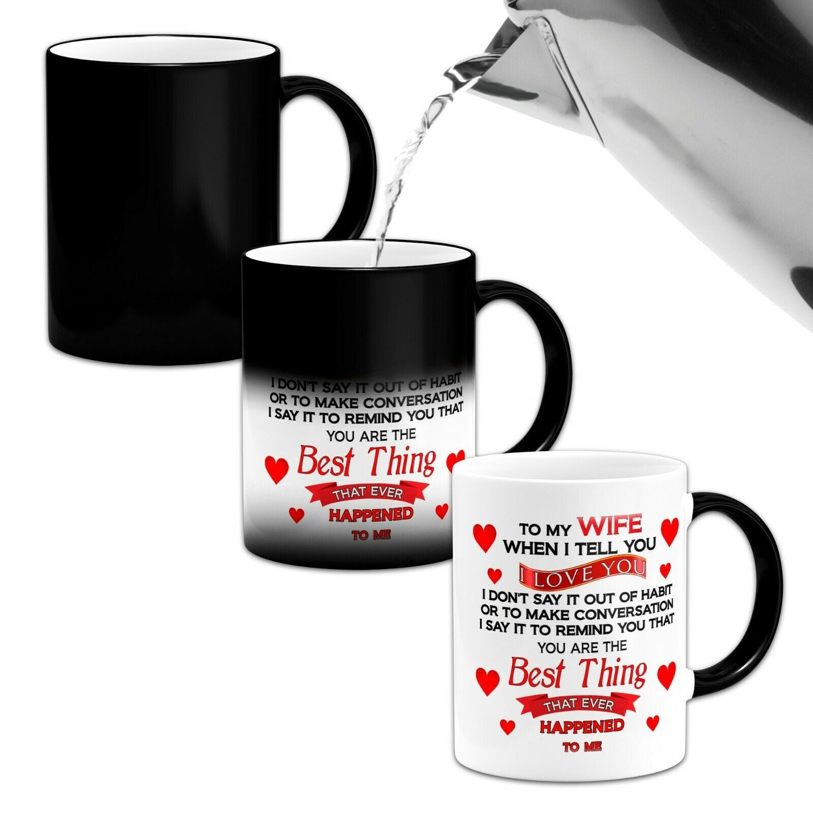 Wholesale Rings Wives Husbands Color Changing Ceramic Mugs
